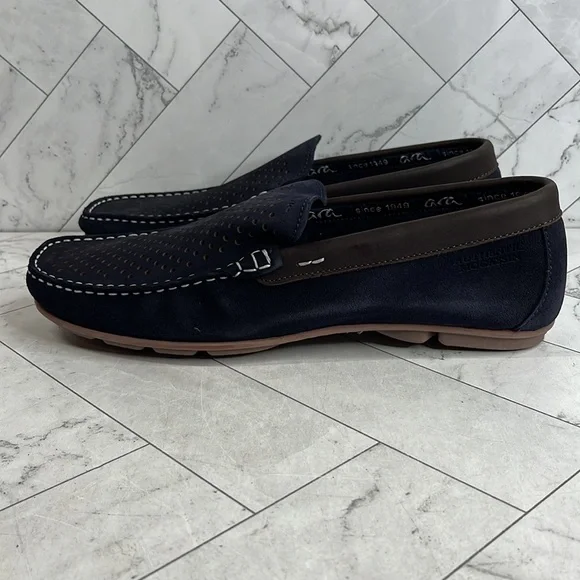NWT ARA Mens Merrick Navy Suede Slip-On Moccasin Loafers Size 12